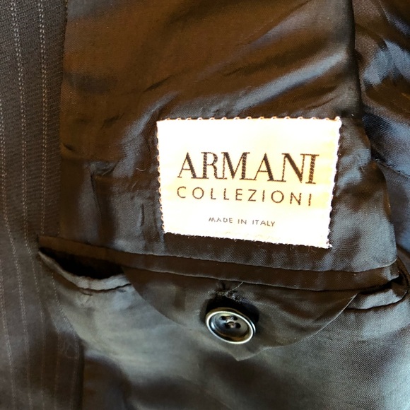 Armani Italian Wool Black Pinstripe Barney’s NYC - Picture 13 of 17
